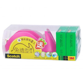 【3M】SM2-R Scotch 桌上型膠台 桃紅/組