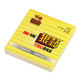 【3M】640S 利貼 狠黏 可再貼便條紙(橫格系列) 黃/本