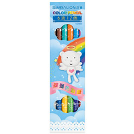 【雄獅】L-6/12  6支12色長支色筆/組