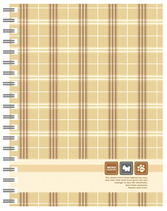 博崴 AM3256 50K布格紋夾袋膠圈本-米 -3本入 / 包