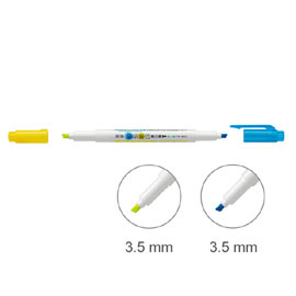 【雄獅】FM-882 雙頭雙色螢光筆(藍+黃) /支