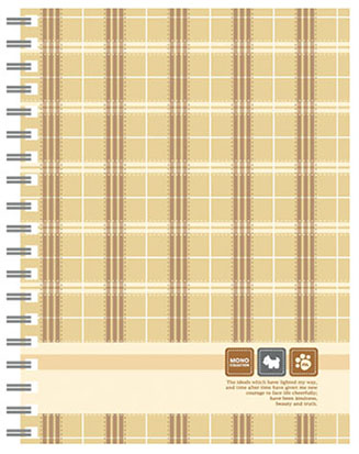 博崴 AM3253 25K布格紋夾袋膠圈本-米 -3本入 / 包