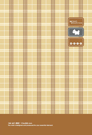 博崴 AM1429 Mono 18K布格紋膠皮筆記-米(176*252) -3本入 / 包