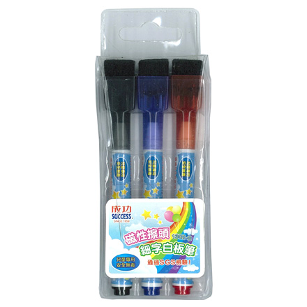 成功 SUCCESS 1302G 附擦細字白板筆 3入  /  包