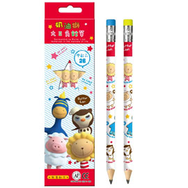 【雄獅】NO50/4 奶油獅學齡前大三角鉛筆(4支入+筆削) /盒