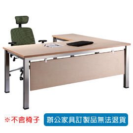 【潔保】SK-A 全不銹鋼方形骨架辦公桌 SKA-18090S+SKA-9050S 水波紋