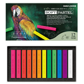 【雄獅】FSP-12 螢光色軟式粉彩 12色/組