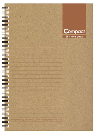 博崴 AO3001 18K COMPACT牛皮膠圈筆記-咖 -3本入 / 包