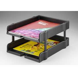 【雙鶖】STT-9290 波德徠爾皮質兩層公文架