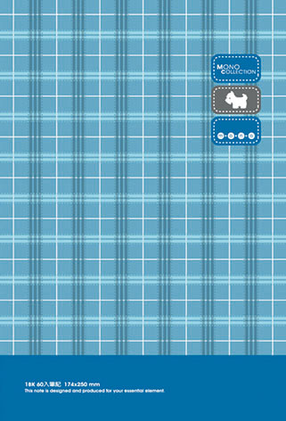 博崴 AM1431 Mono 18K布格紋膠皮筆記-藍(176*252) -3本入 / 包