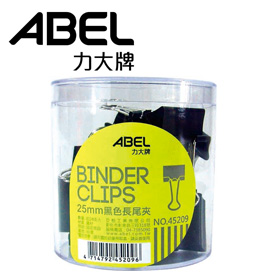 力大 45209 25mm 黑色長尾夾 12筒/盒