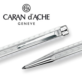 CARAN d'ACHE 瑞士卡達 ECRIDOR 艾可朵V型麥紋原子筆(鈀金) / 支