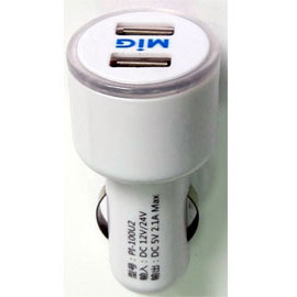 【明家】PI-100U2 伴旅通2孔USB汽車電源轉換器/ 個