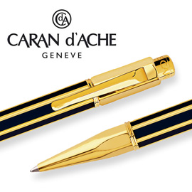 CARAN d'ACHE 瑞士卡達 VARIUS 維樂斯中國漆原子筆(黑)金 / 支