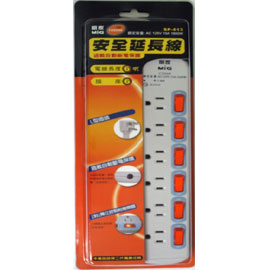 【明家】SP-613 6開6插電腦延長線6呎/ 條