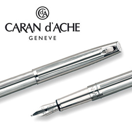 CARAN d'ACHE 瑞士卡達 MADISON 麥迪森鍍銀直紋鋼筆-B / 支  