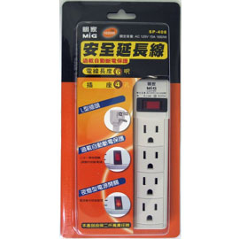 【明家】SP-408 1開4插電腦延長線6呎/ 條 