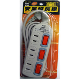 【明家】SP-302 3開3插家用安全延長線15呎/ 條