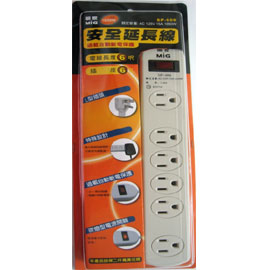 【明家】SP-606 1開6插電腦延長線15呎(變壓器適用)/ 條