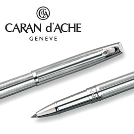CARAN d'ACHE 瑞士卡達 MADISON 麥迪森鍍銀直紋鋼珠筆 / 支