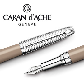 CARAN d'ACHE 瑞士卡達 LEMAN 利曼亮駝漆鋼筆(銀蓋)-BB / 支