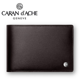 CARAN d'ACHE 瑞士卡達 CdA小牛皮紳士皮夾. 黑檀(14卡)