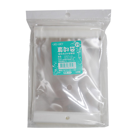 真好袋 OBT0100-100 OPP吊掛式自黏袋 10 x 10cm -100個入 / 包