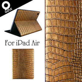 yardiX代理 【韓國潮牌Gaze Gold Croco iPad Air金漆鱷紋手工真皮保護套 】皮夾造型 保護殼/保護皮套 適合搭配保護貼/觸控筆