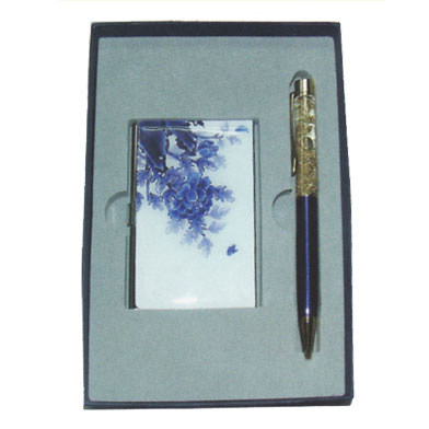 GC2 金箔筆+彩色名片夾(大藍)手工盒 / 組