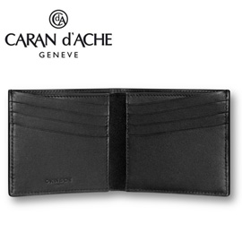 CARAN d'ACHE 瑞士卡達 CdA小牛皮紳士皮夾. 黑(8卡)