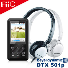 [音樂響樂組]【FiiO X3隨身音樂播放器 + beyerdynamic德國拜耳動力DTX 501p耳罩式耳機】隨身無損訊源播放器/音響DAC小前級/可搭配E12耳擴