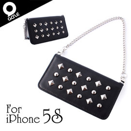 yardiX代理 【韓國潮牌Gaze Glitter OX iPhone 5/5S 手工鉚釘真皮保護套】鍊帶皮包造型 保護殼/保護皮套 適合搭配保護貼/觸控筆