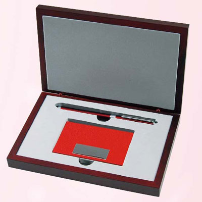 GC2 香檳紅觸控鋼珠筆+紅名片夾 A031/ 組