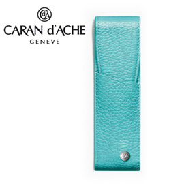 CARAN d'ACHE 瑞士卡達 LEMAN 利曼系列 小牛皮筆套. 天藍(2)