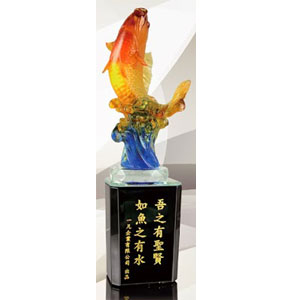 北金文具 E004-03 如魚得水 琉璃獎座/座