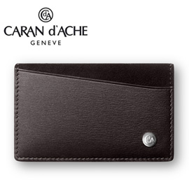 CARAN d'ACHE 瑞士卡達 CdA小牛皮卡式名片夾. 黑檀