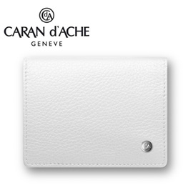 CARAN d'ACHE 瑞士卡達 LEMAN 利曼系列 小牛皮名片夾. 白