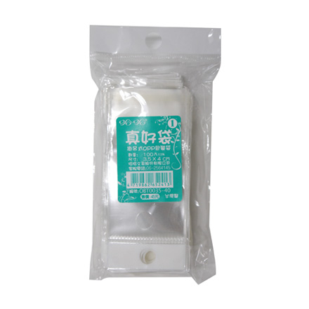 真好袋 OBT0035-40 OPP吊掛式自黏袋 3.5 x 4cm -100個入 / 包