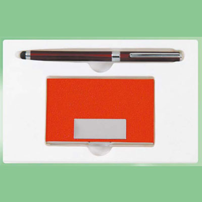 GC2 香檳紅鋼珠筆+大紅名片夾晶亮盒 E069/ 盒