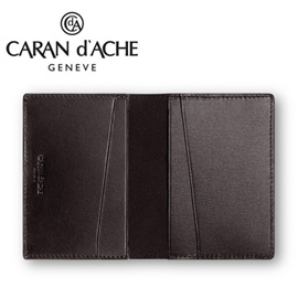 CARAN d'ACHE 瑞士卡達 CdA小牛皮名片夾. 黑檀