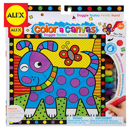 【美國ALEX】兒童著色畫布-淘氣狗 / 盒