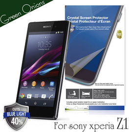 yardiX代理【美國Green Onions 抗藍光保護貼--Sony Xperia Z1款】過濾43%藍光螢幕保護膜 有效阻隔43%有害藍光 硬度5H
