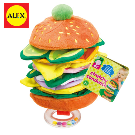 【美國ALEX】伸縮漢堡搖鈴 / 盒