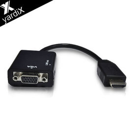 【yardiX HDMI轉VGA訊號轉換接頭-附音源輸出】VGA投影機也可撥HDMI!PS3/MOD/高畫質播放器/ScreenBeam無線顯示器可用!