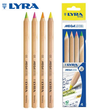 【德國LYRA】六角原木霓虹彩色鉛筆(4色) / 盒