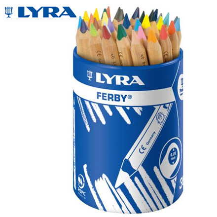 【德國LYRA】三角原木色鉛筆(12cm)36入 / 筒