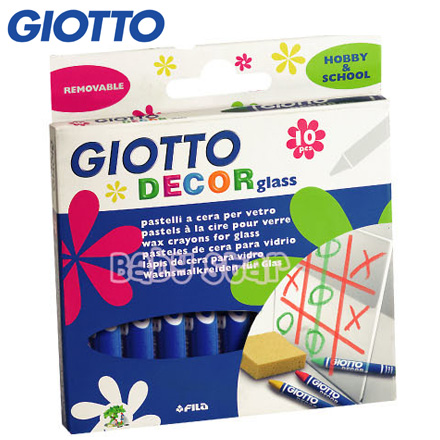 【義大利 GIOTTO】玻璃彩繪蠟筆(10色) / 盒