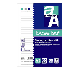 Double A A5 活頁紙-標準橫線 80張入/本(DA237A5)